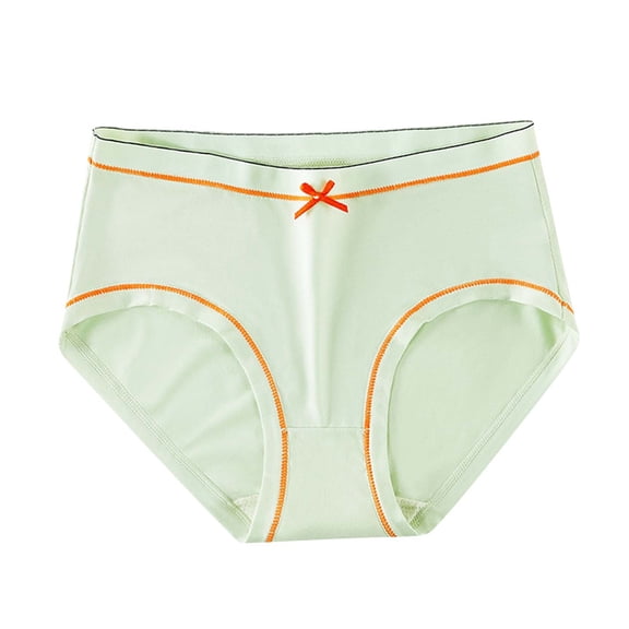 HongQid Women's Mid-Waisted Brief Panties, 1-Pack, Moisture-Wicking Cotton Brief Underwear