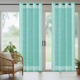 thumbnail image 3 of 2 Panels Outdoor Curtains for Patio Waterproof 54"x84" Bluish Green Retro Greek Key Weatherproof Privacy Outsides Curtains, Greece Ancient Rustic Geometric Grommet Thermal Drapes for Cabana Porch, 3 of 8