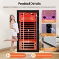 thumbnail image 2 of 1350W Far Infrared Sauna for 1 Person, Wood  Home Sauna with Starry Sky Light, 2 of 7