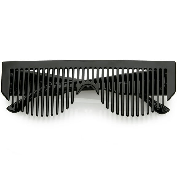 Novelty Retro Comb Sunglasses Wide Arms 56mm (Black)