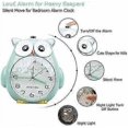 thumbnail image 4 of Non-ticking Owl Children's Alarm Clock With Night Light, Snooze Function - Loud Battery Operated Children's Alarm - Green, 4 of 5
