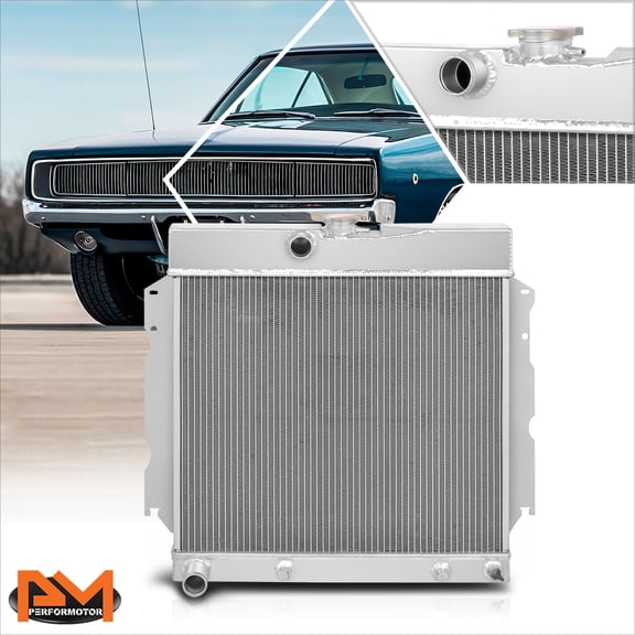 PM PERFORMOTOR for 65-69 Charger/Coronet/Satellite AT/MT Aluminum Core 2-Row Cooling Radiator
