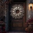 thumbnail image 6 of Halloween Skull Wreath with Skeleton Hand Bones, Spooky Gothic Artificial Golden Eyes Skeleton Bone Wreath, Front Door Wall Porch Hanging Decor for Halloween Party House Indoor Outdoor Decorations, 6 of 6