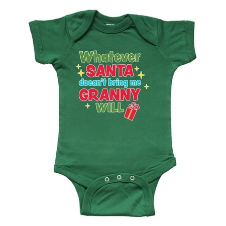 

Inktastic Christmas Whatever Santa Doesn t Bring Me Granny Will Gift Baby Boy or Baby Girl Bodysuit