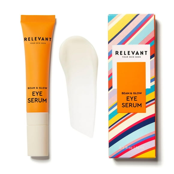 RELEVANT Hydrating Eye Serum for Dark Circles, Puffiness, Fine Lines, Wrinkles & Sunspots with Plumping Peptides, De-Puffing Caffeine, Banana Extract