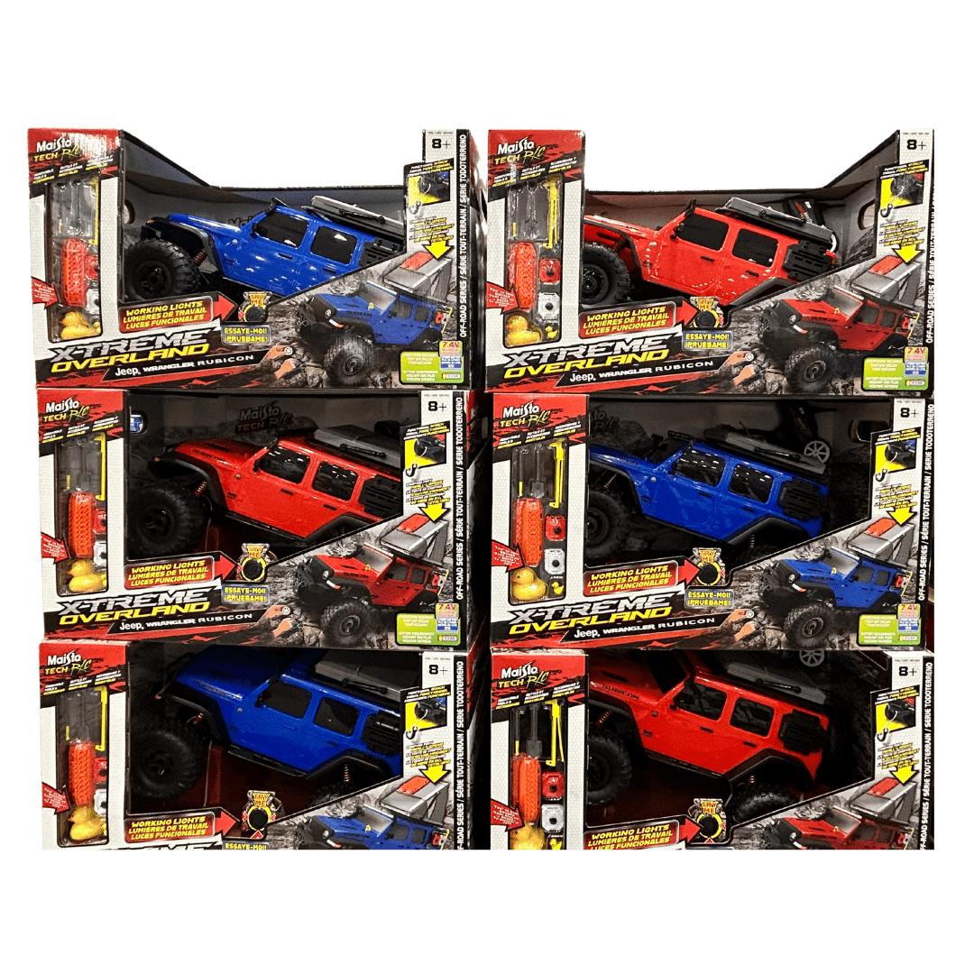 Maisto Tech RC Jeep Wrangler Rubicon Blue – 19 Inch Xtreme Overland Off-Road Truck with Lights