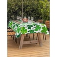 thumbnail image 2 of Outdoor Tablecloth with Umbrella Hole and Zipper, St. Patrick's Day Rectangle Table Cloth 60x120 Inch Waterproof Tablecloth, Spring Green Lucky Irish Clovers Picnic Table Cover for Patio Camping, 2 of 7