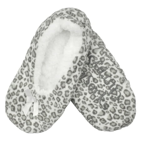 

Women s Soft Fuzzy Light Cheetah Print Non-Slip Lined Slip-On Slippers Socks Indoor Comfy House Slippers Size Large 1 Pair