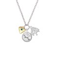 thumbnail image 2 of Delight Jewelry Goldtone Large December - Teal Crystal Heart Let Things Go Fall Zoey Charm Necklace, 28", 2 of 4