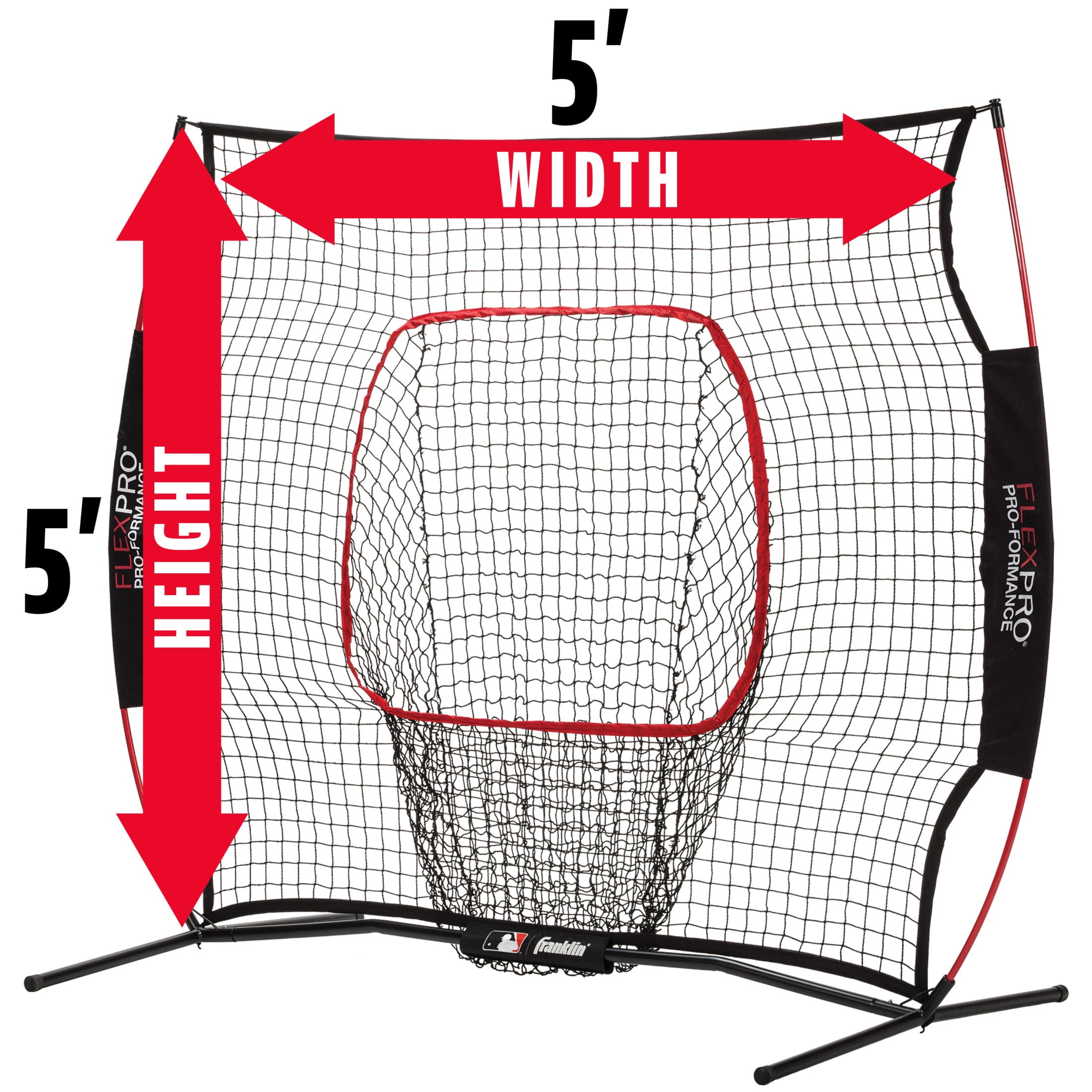 Franklin Sports MLB Flexpro Backstop Net with Pitching Target, 5 x 5 ft