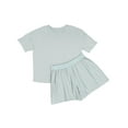 thumbnail image 4 of Hanes Originals 2 Piece Lounge Set, Comfywear SuperSoft Boxy T-Shirt & Sleep Shorts Loungewear Soft Celadon/Soft Celadon XL Women's, 4 of 4