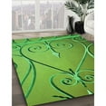 thumbnail image 3 of Ahgly Company Machine Washable Indoor Rectangle Transitional Green Area Rugs, 4' x 6', 3 of 7