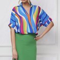 thumbnail image 4 of Camisas De Moda Camisas básicas para mujer Blusas Sueltas Estilo elegante Vacaciones Vacaciones (Azul M) Ygjytge para Mujer Azul T 20, 4 of 7