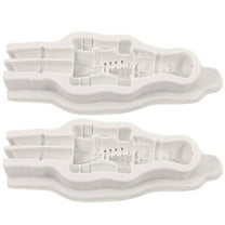 BESTOYARD 2Pcs Christmas Silicone Mold Nutcracker Shape for DIY Ice Making Light Grey