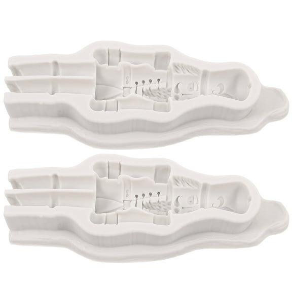 BESTOYARD 2Pcs Christmas Silicone Mold Nutcracker Shape for DIY Ice Making Light Grey