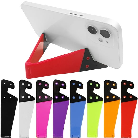 8 PCS Universal Pocket-Sized Colorful Portable Foldable V Model Mobile Phone Holder, SourceTon Desktop Stand Mount Holder Cradle, Pack of 8