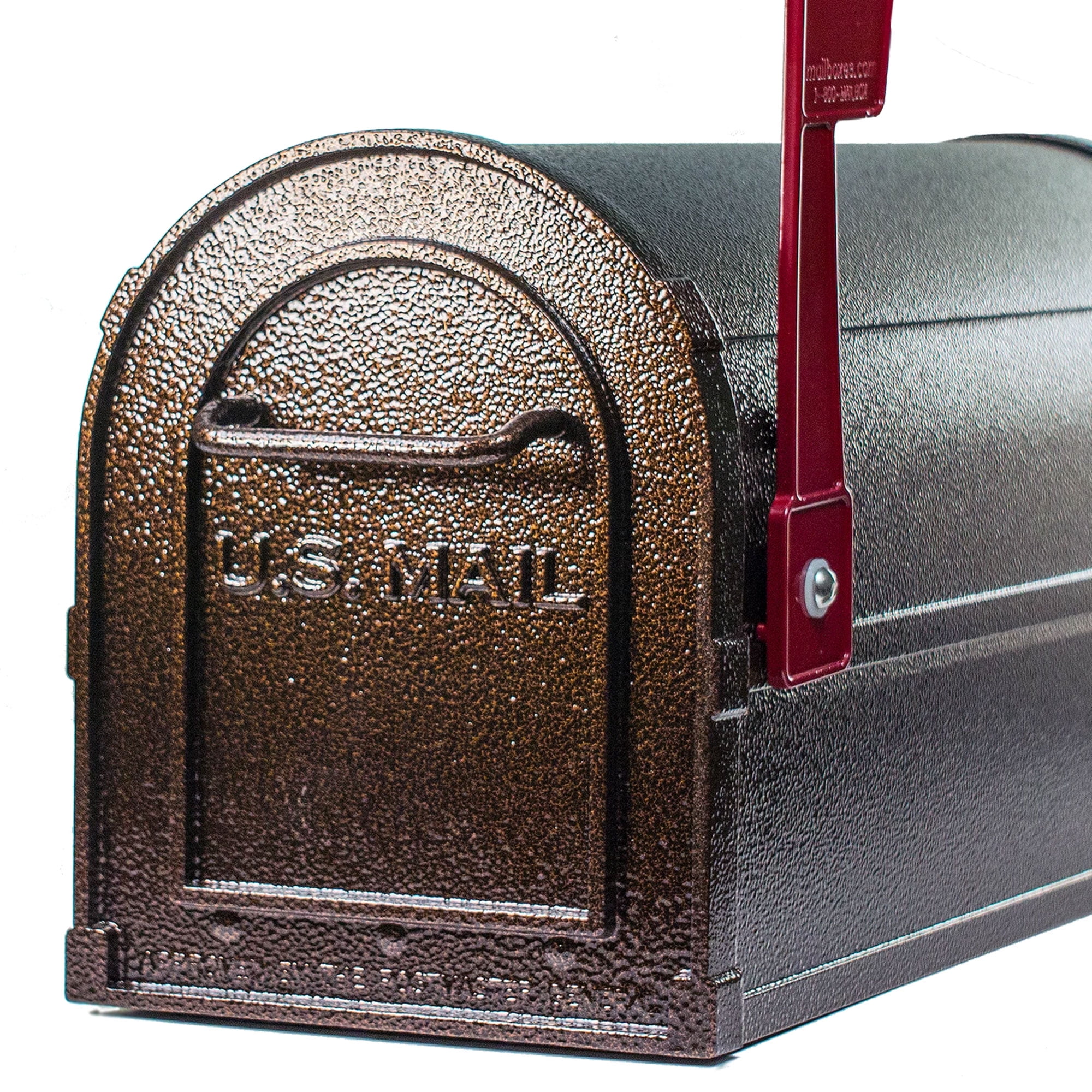 BrightLight Mailbox BL-9876 2 Door Mailbox with Carrier Signal Flag, Bronze