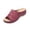 Shoes # Red, variant on Samdudou Chunky Sole Slide Sandals for Women Open Toe Slip On Wedges Elegant Laser Cutout Floral Pattern Scalloped Edges Casual Summer Beach Vacation Walking Shoes