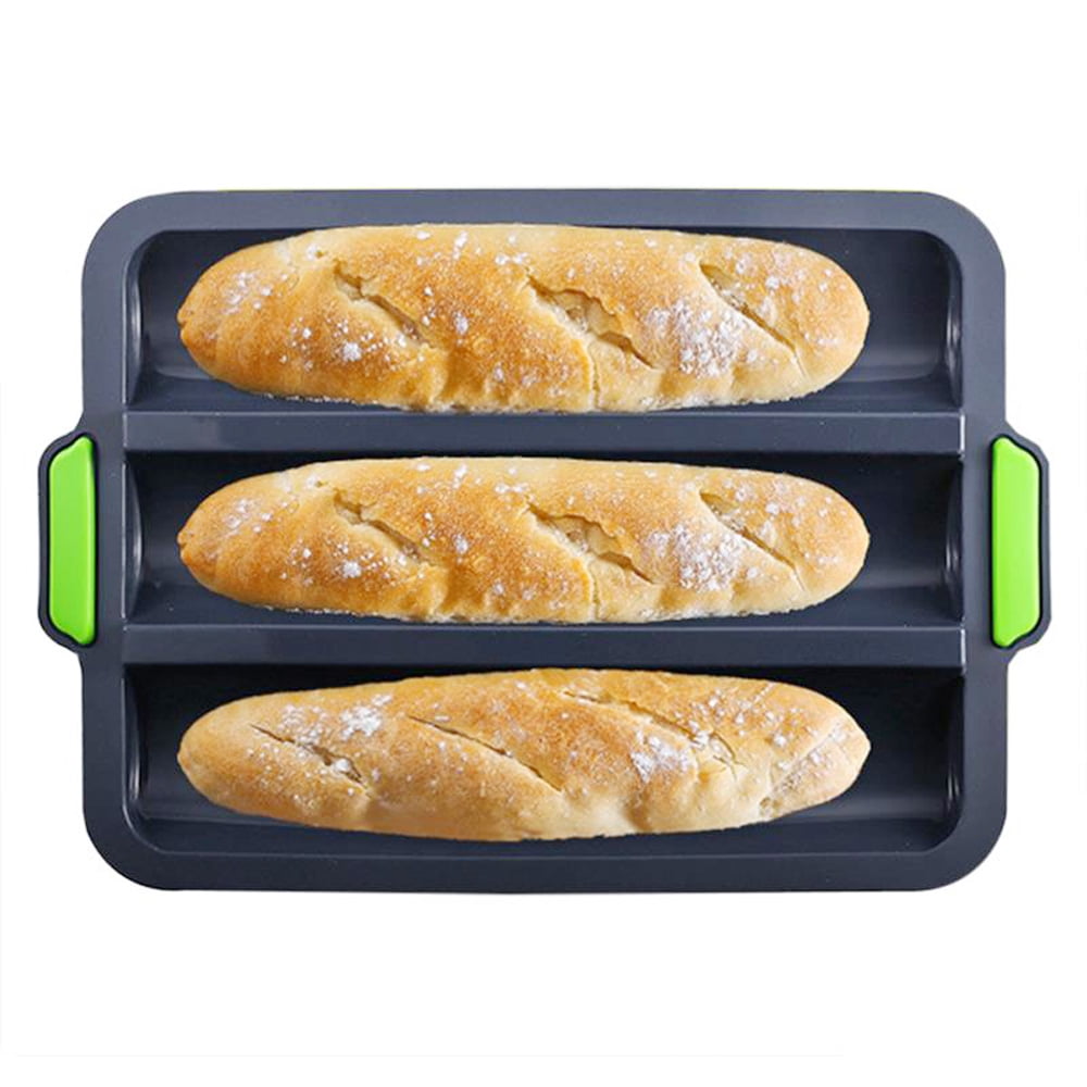 Nonstick Perforated French Bread Baking Pan 5 Molds Non-Stick Silicone Mold Form 