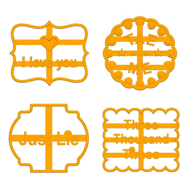 Cookie Mold Cooking Plastic Biscuit Form Form Mold Good Wishes Mould Kitchen Baking Maker with Good Wishes, 4pcs
