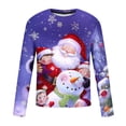 thumbnail image 4 of Aimik Ugly Christmas T-Shirt for Men Long Sleeve Xmas Snowman Print Sweatshirts Funny Holiday Pullover Crewneck Tops-Red XXXL, 4 of 4