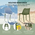 thumbnail image 4 of WestinTrends Playa 3-Piece Outdoor Round Metal Dining Table Set And Stackable Resin Patio Dining Side Chairs, Olive Green, 4 of 14