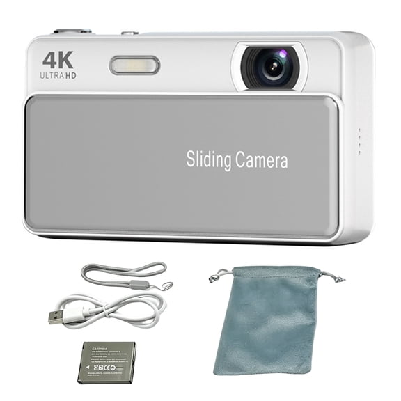 Digital Camera, 64MP Autofocus 4K Sliding Camera, 16X Digital Zooming Cameras with 2.8Inch Screen for Teens