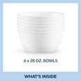 thumbnail image 2 of Vitrelle 28-oz Soup/Cereal Bowls Set of 6 Chip & Crack Resistant Dinnerware Bowls for Soup, Ramen, Cereal and More, Triple Layer Glass, Winter Frost White, 2 of 6