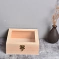 thumbnail image 2 of MYG Wooden Square Hinged Storage Boxes Craft Gift Storage Container Dust Jewelry Box, 2 of 9