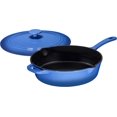 thumbnail image 4 of Enameled Cast Iron Skillet Deep Sauté Pan with Lid, 12 Inch, Duke Blue, Superior Heat Retention, 4 of 7