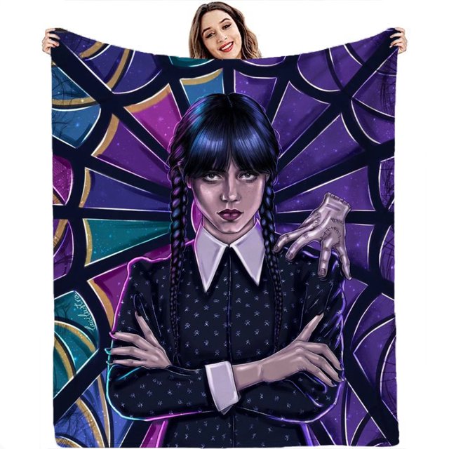 Wednesday Adams Blanket, Super Soft Blanket, 3D Print, Flannel Blanket, Suitable For Sofa, Living Room-week