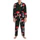 thumbnail image 3 of Balery Red Mushrooms Pijama para Hombre de Dos Piezas con Manga Larga, Conjunto de Dormir y Descanso Suave con Bolsillos-Medium, 3 of 7