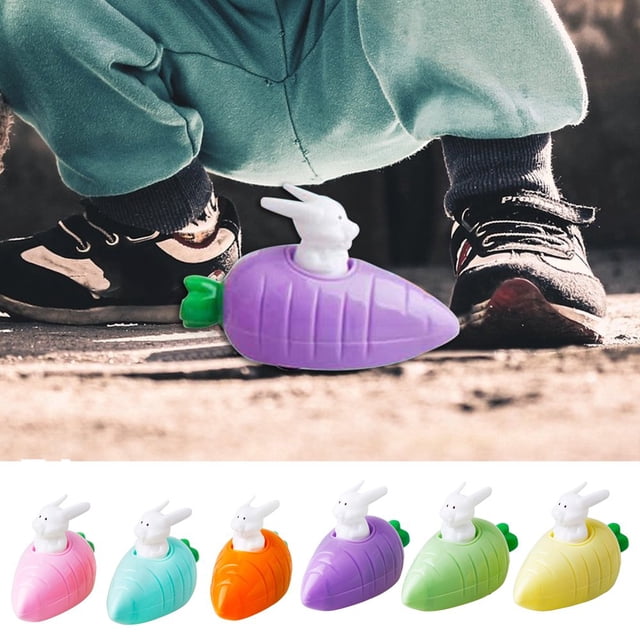 Pull Back Car No Battery Required Cute Cartoon Rabbit Carrot Vehicle Toy Interactive Plastic Easter Bunny Toy Car Kids Educational Toy Gift Bag Filler Random Color