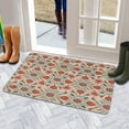 thumbnail image 5 of Retro Door Mat, 17 X 30 Inch Bohemian Orange Floral Patterned Carpet Welcome Doormat Decorative Home Floor Mat, Non Slip Rubber Back and Strong Water Absorption for Outdoor Indoor Entrance Decor, 5 of 6