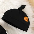 thumbnail image 4 of mgoYE Baby Boy Halloween Outfits 3-6 Months My First Halloween Baby Boy Outfit Long Sleeve Pumpkin Romper Pants Set with Beanie Hat Newborn Boy Fall Clothes(Black,6-9 Months), 4 of 9