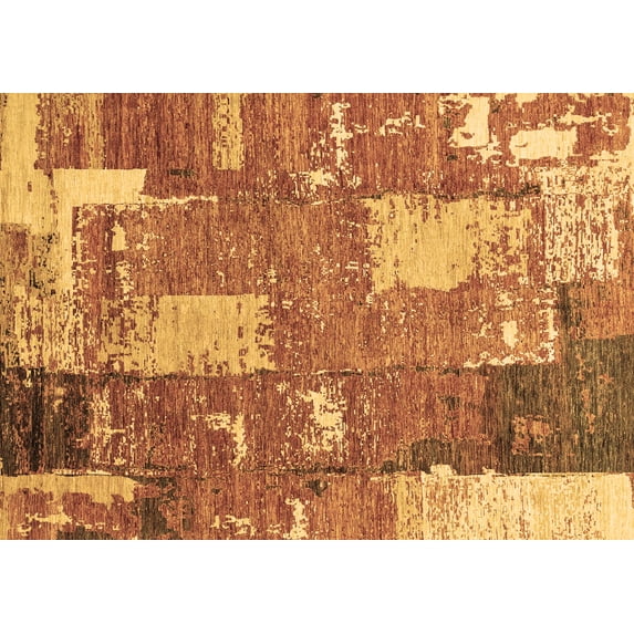 Ahgly Company Indoor Rectangle Patchwork Brown Transitional Area Rugs, 5' x 7'