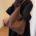 thumbnail image 5 of Women Suede Shoulder Bag Fall Winter Fashion Crossbody Purse Handbag Tote, 5 of 6
