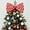 Red and White, variant on Guvpev Christmas Tree Topper Bow - 14 x 8'' Large Green Furry Gr-inch Bow Tree Toppe with Glitter Heart for Indoor Outdoor Christmas Decorations Holiday Party Supplies Gr-inch Tree Topper Decorations
