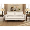 thumbnail image 2 of Pemberly Row 70" Upholstered Modern Faux Leather Sofa in White, 2 of 8