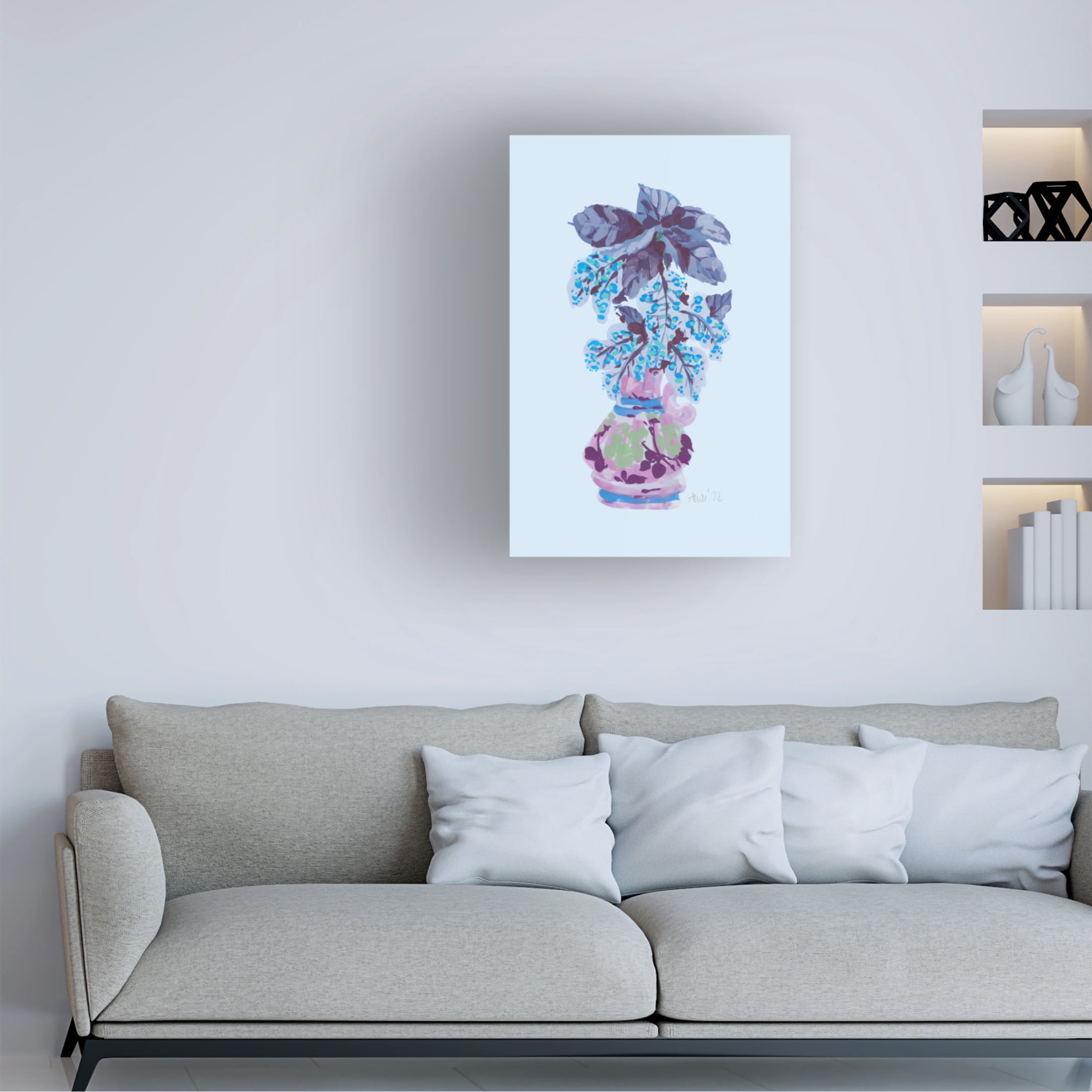 Trademark Fine Art Ania Zwara Blooming Vase In Blue Canvas Wall Art