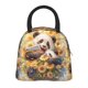 thumbnail image 1 of Disketp Cute Panda Sunflower Bolsa Térmica para Almuerzo, Lonchera con Abertura Amplia y Gran Capacidad, Organizador Reutilizable para Mujeres, Hombres y Adultos, 1 of 6