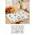 thumbnail image 5 of Spring Sunflower Green Watercolor Leaves Placemats Set of 4,Wipeable Washable Table Mats for Dining Tables,Country Floral Seamless Place Mats for Kitchen Event Party Tabletop Decor, 5 of 7