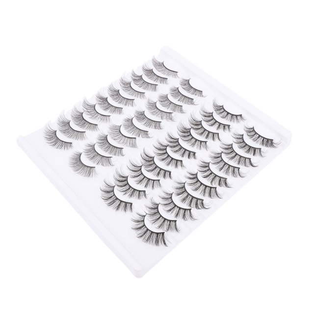 BESTYASH 20 Pares De Pestañas Postizas Negras Realistas Para Maquillaje De Belleza