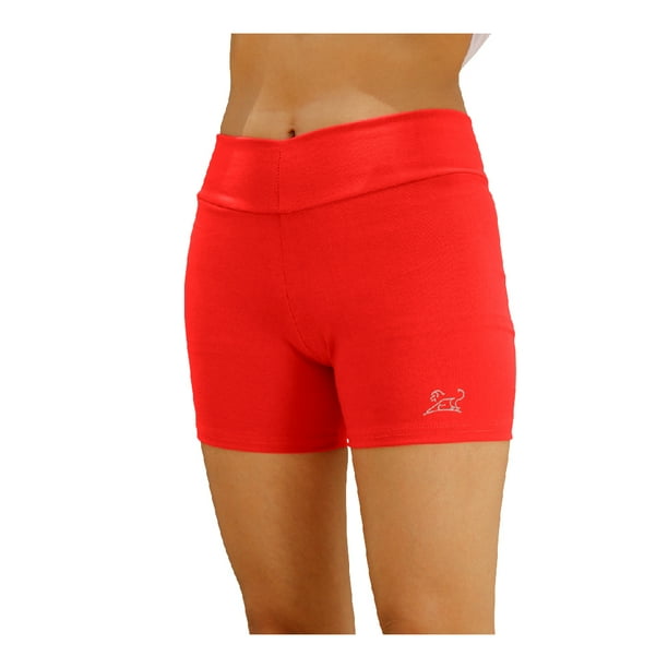 Short Deportivo Mujer Chico Mediano Short de Licra para Mujer de Algodon Rojo Red Baboon Modelo Spart Shorts Deportivos para Mujer Licra Flexible. Walmart en linea