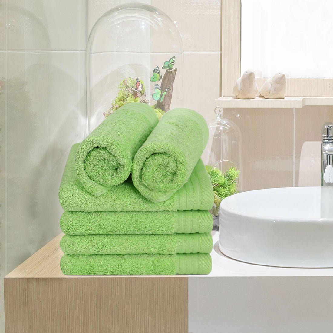 NWT 6 Piece By Design Bath & Hand Towels, Washcloths, Navy/Burgundy/Dark  Green