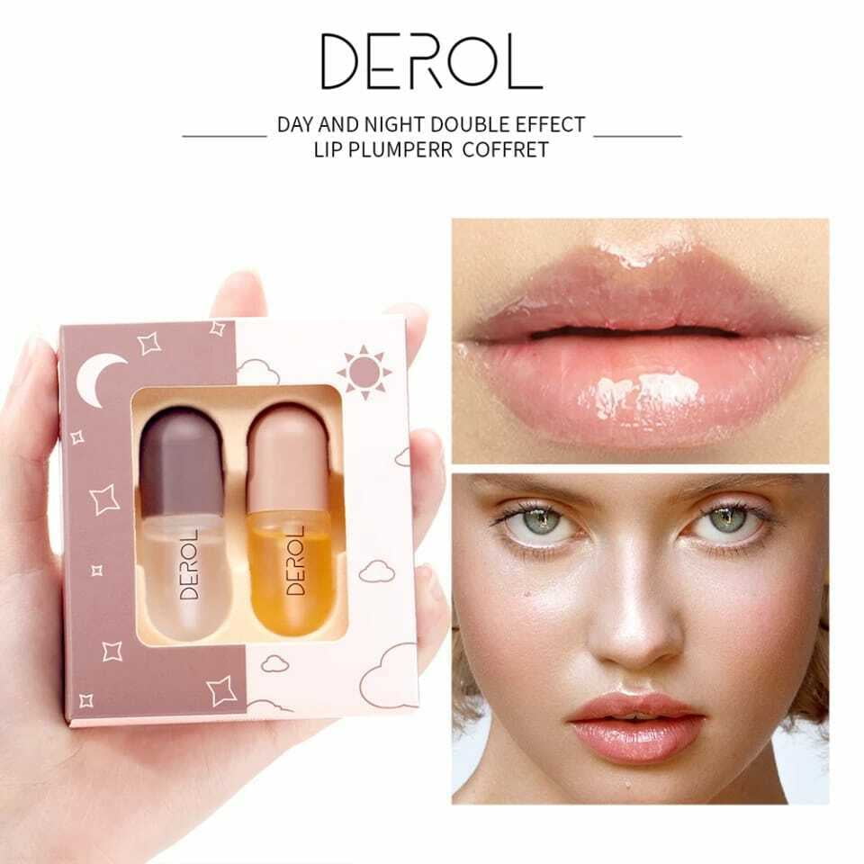 Day & Night Plumping Lip Serum Lip Plump Serum Plumper Elastic Lip 2pc