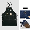 thumbnail image 2 of Guardurnaity Delantal de trabajo Cafeshop Traje Algodón Mano de obra Hogar Restaurante Servicio ajustable Traje Ropa de jardinero Cuerpo del baño Negro Guardurnaity CE015882-02, 2 of 6