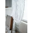 thumbnail image 5 of Crochet Lace Window Curtain Panel with Tassels Semi Sheer Hollow Curtains for Bedroom Living Room, 1 Pane Rod Pocketl, 5 of 5