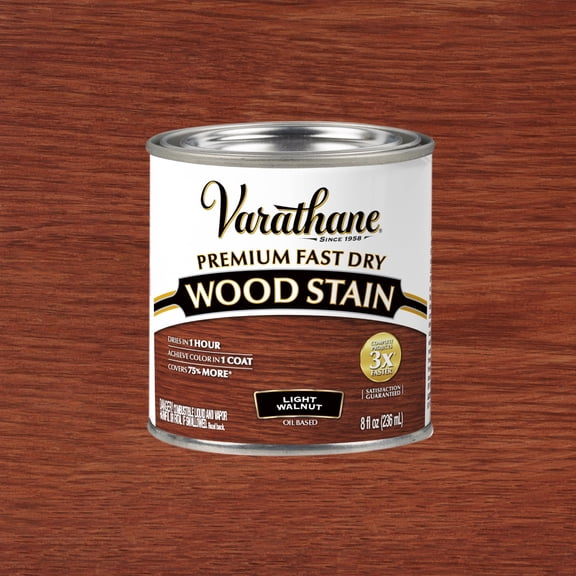 Light Walnut, Varathane Premium Fast Dry Wood Stain-262034, 8 fl oz