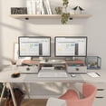 Dual Monitor Stand Riser with Two Drawers, Extra Large Storage Monitor ...
